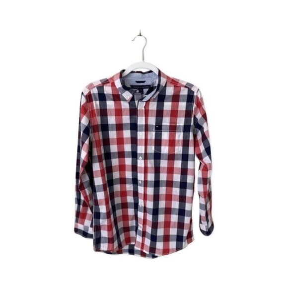 Tommy Hilfiger NWT Boy's Plaid Button Down Dress Shirt Size XL (20) - Picture 1 of 7